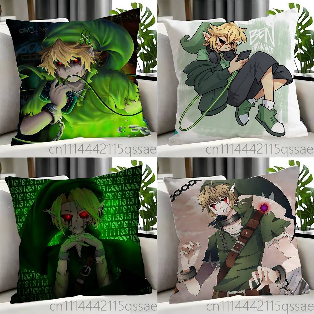 Home Textiles Inc - C-Creepypastas ベンは溺死した シングルスローピローケースカバー ソファクッション ホームルームデコレーション