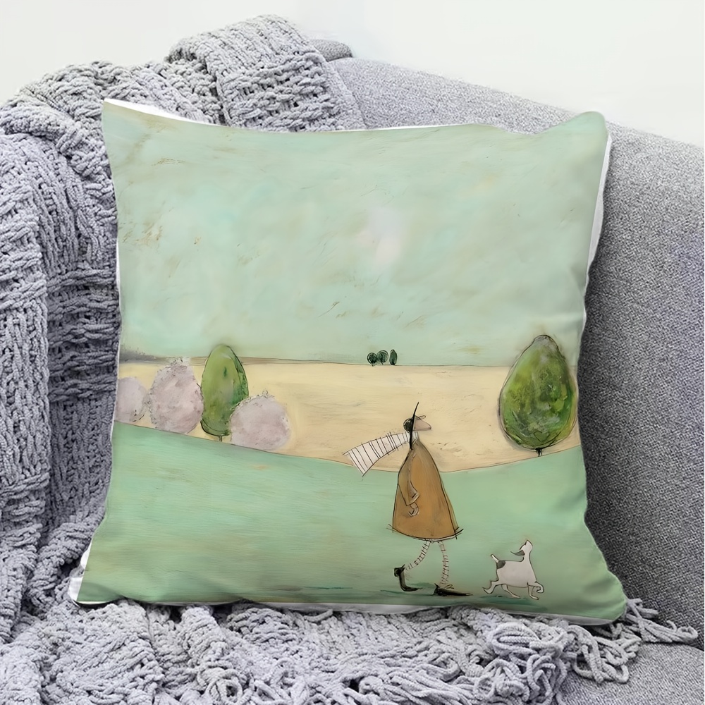 Pillow Insert 18X18 - ファッション漫画プリント枕カバー1枚、柔らかなショートプラッシュ生地、両面プリント、隠しジッパー、洗濯機で洗えます、枕芯は含まれていません、18x18インチ、ソファ、ベッド、椅子、家の装飾用クッションカバーに適しています - ギフト