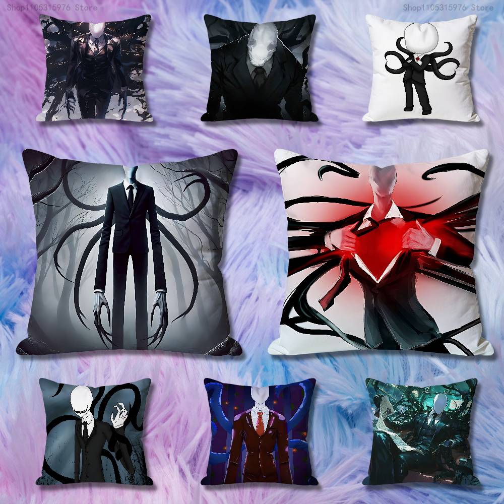 Home Textiles Inc - C-Creepypasta S-スレンダーマン、様々なサイズの正方形の枕カバー。車内、自宅、寝室の装飾に。カスタムメイドのバレンタインギフトとしても。