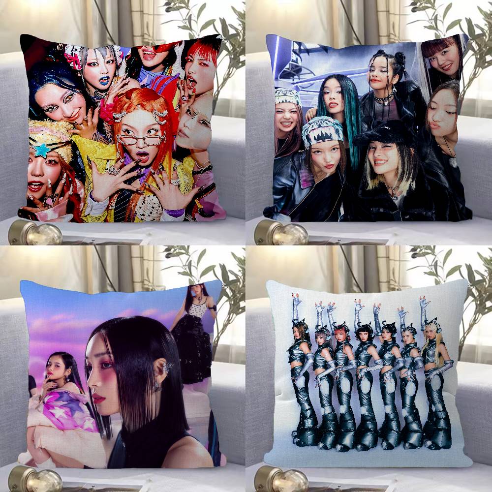 Home Textiles Group - K-POP X-XGグループの枕カバー。ギフトに最適。自宅、オフィス、寝室、ソファ、車内など、様々な場所で使える装飾品。サイズ：45x45。