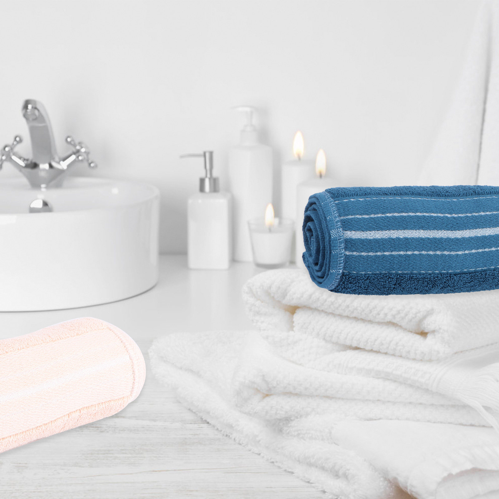 純綿製のフェイスタオル。柔らかく、吸水性に優れ、速乾性があり - Home Textiles Pakistan のレビューと価格