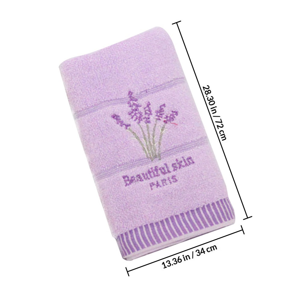 柔らかく豪華なラベンダー刺繍入りコットンタオル、優れた吸水性 - Home Textiles Pakistan のレビューと価格