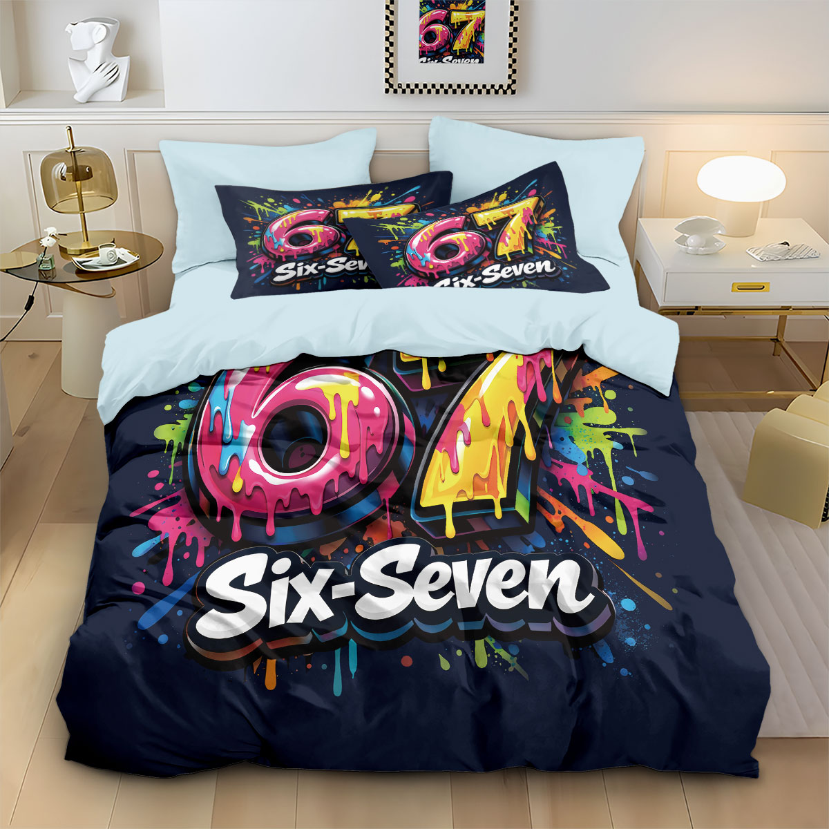 3 個のグラフィティスタイルゲームコントローラー 67 要素 - Home Textiles Bedding のレビューと価格