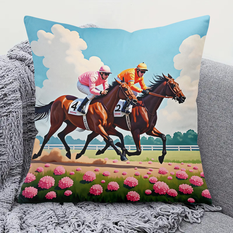 1ピース競馬枕カバー 18x18インチ – ジョッキー＆競馬 - Pillow Insert 18X18 のレビューと価格