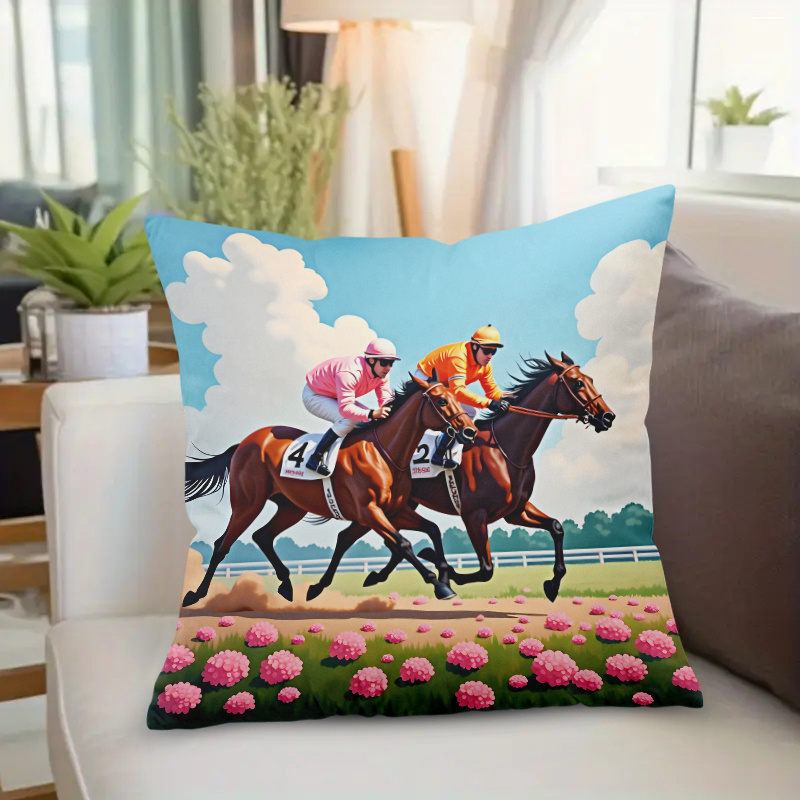 1ピース競馬枕カバー 18x18インチ – ジョッキー＆競馬 - Pillow Insert 18X18 のレビューと価格