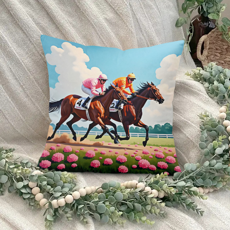 1ピース競馬枕カバー 18x18インチ – ジョッキー＆競馬 - Pillow Insert 18X18 のレビューと価格