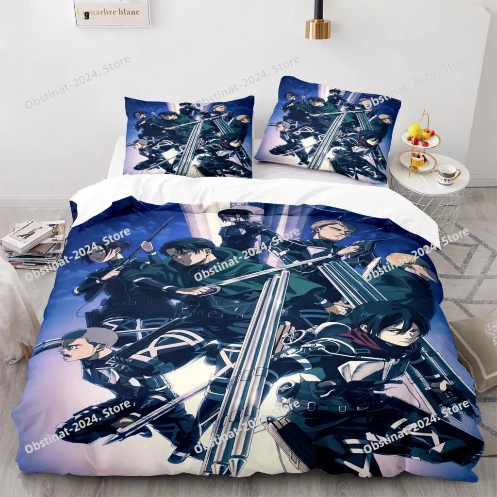アニメ進撃の巨人寝具セット シングル/ツイン/フル/クイーン - Home Textiles Bedding のレビューと価格