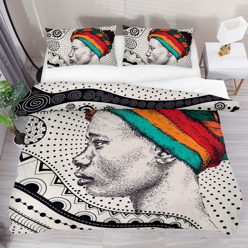 アフリカ女性寝具セットヴィンテージアフリカカントリー掛け布団 - Bed Sheet Microfiber のレビューと価格