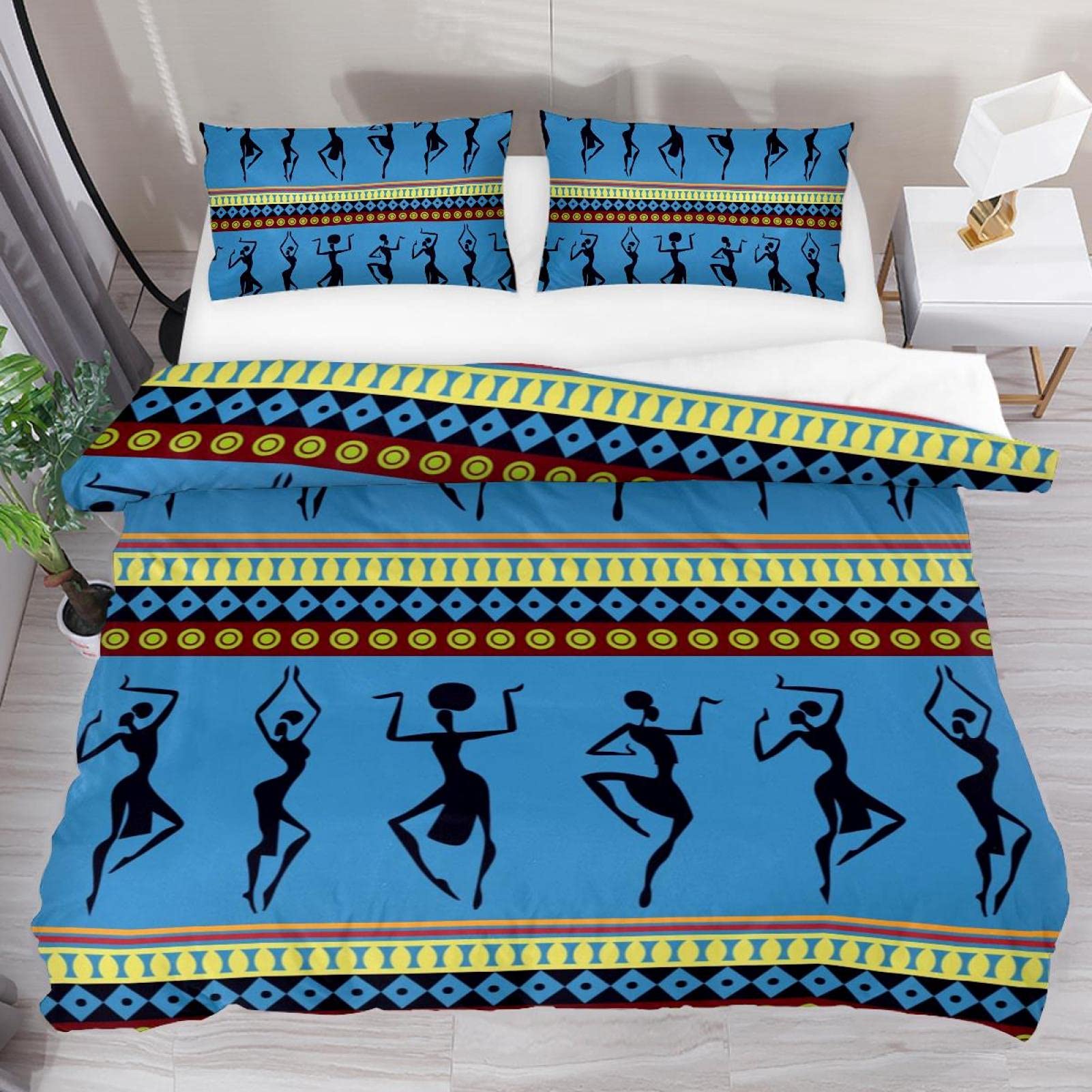アフリカ女性寝具セットヴィンテージアフリカカントリー掛け布団 - Bed Sheet Microfiber のレビューと価格