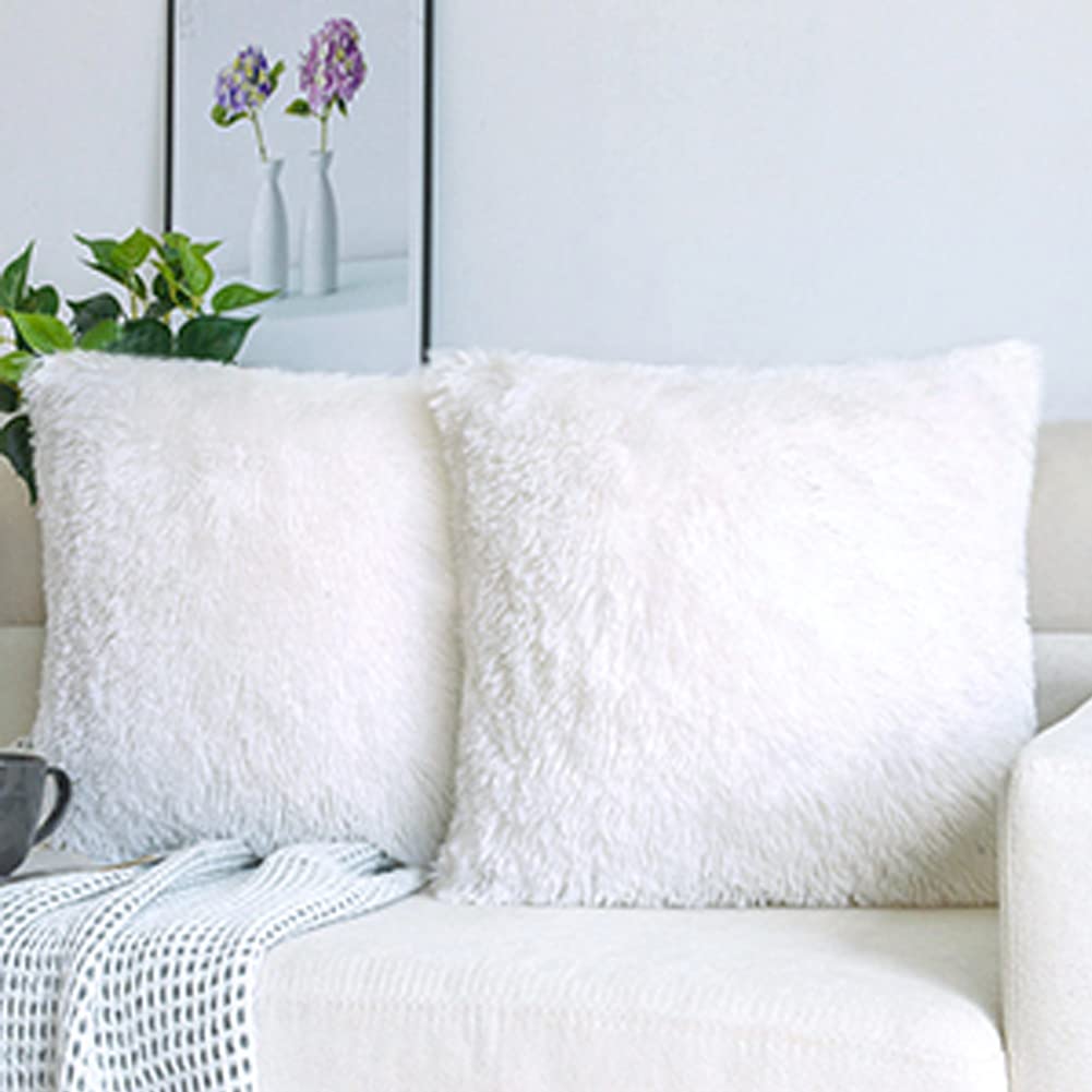 高級ソフトフェイクファーフリースクッションカバー枕カバー春装 - Pillow Insert 18X18 のレビューと価格