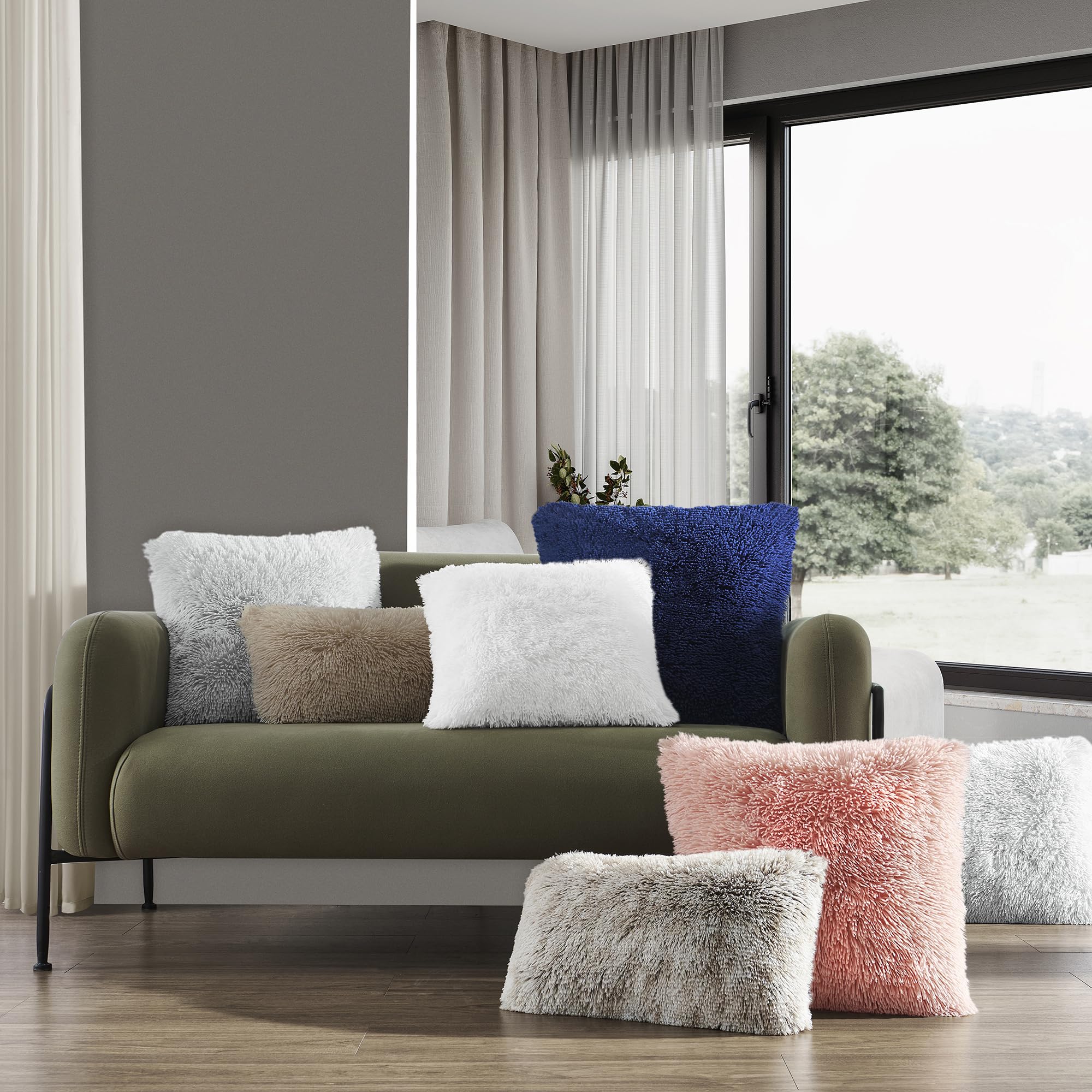 高級ソフトフェイクファーフリースクッションカバー枕カバー春装 - Pillow Insert 18X18 のレビューと価格