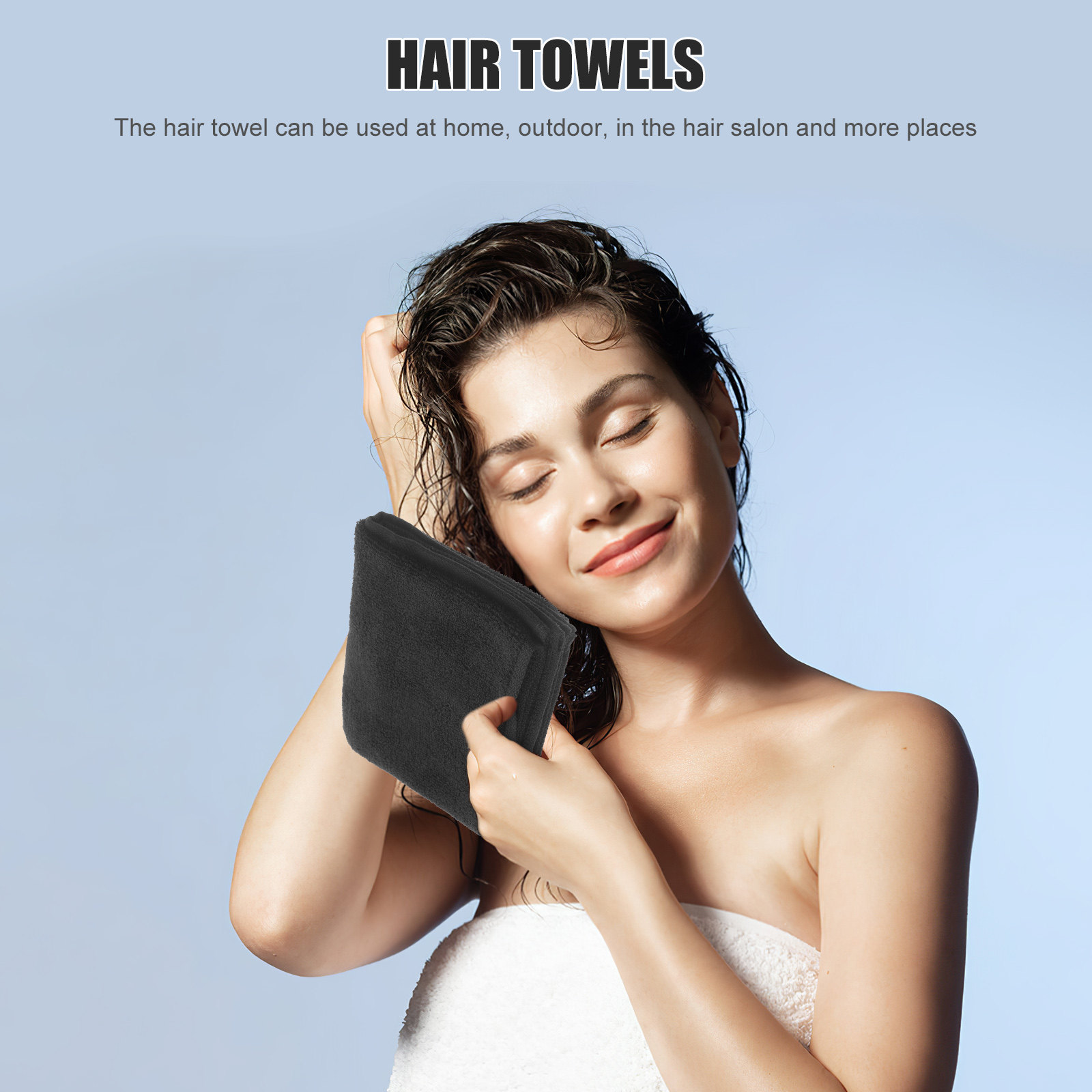 女性用、肌触りの良いコットン製ヘアタオル2枚セット。速乾性が - Home Textiles Pakistan のレビューと価格