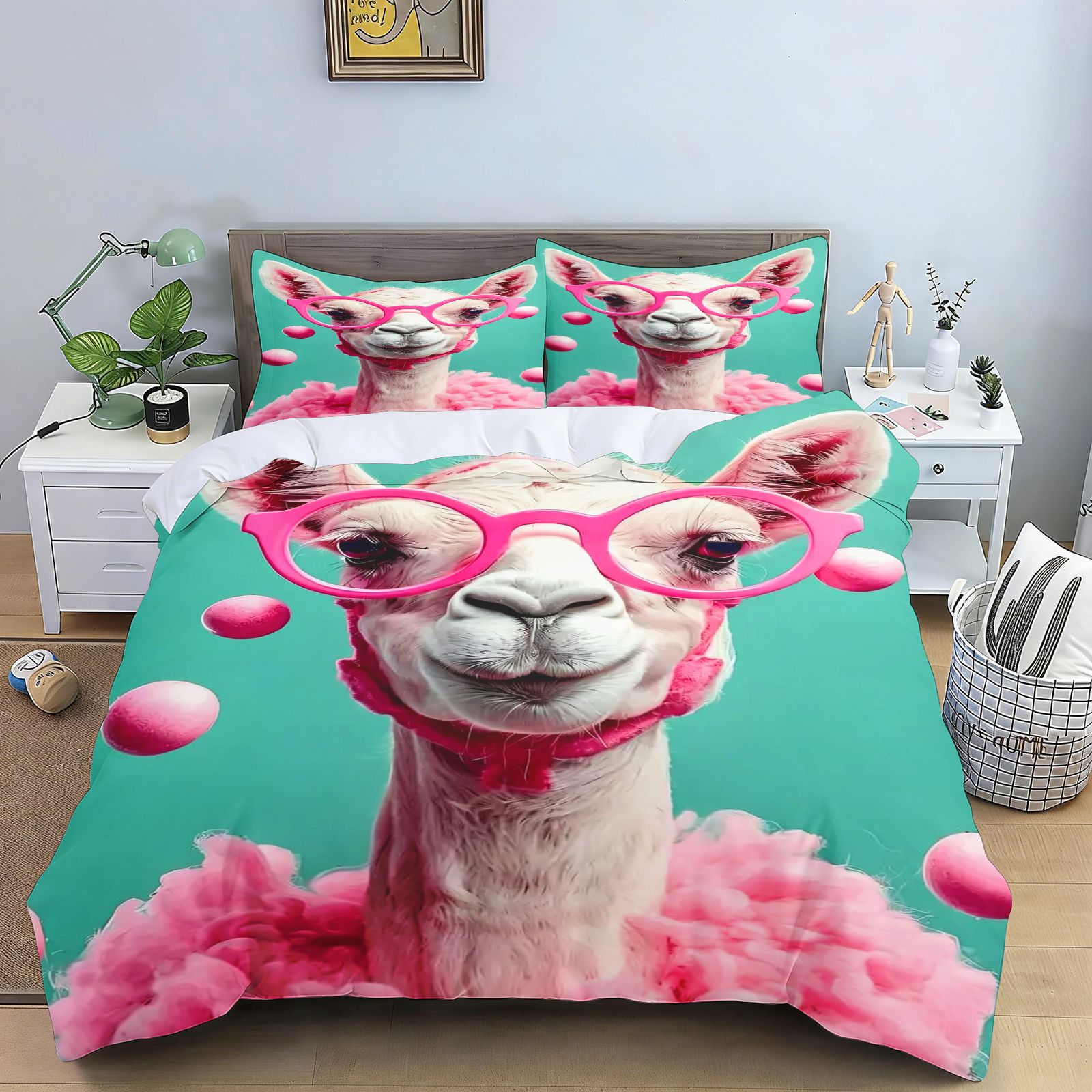 面白いヒップホップアニマル寝具セット、掛け布団カバー、キリン - Home Textiles Bedding のレビューと価格