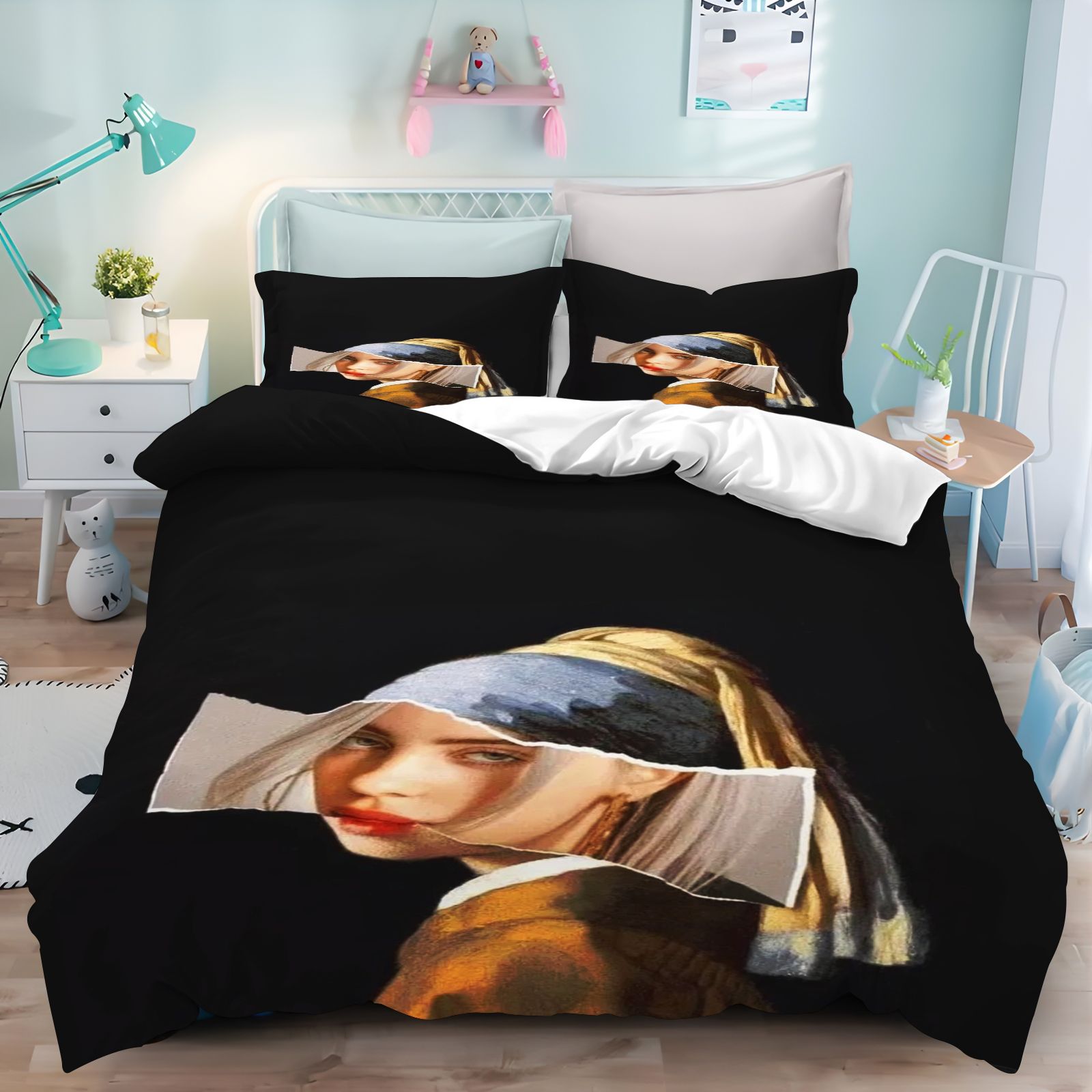 ビリー・アイリッシュ寝具セット 3Dプリント掛け布団カバー  - Home Textiles Bedding のレビューと価格