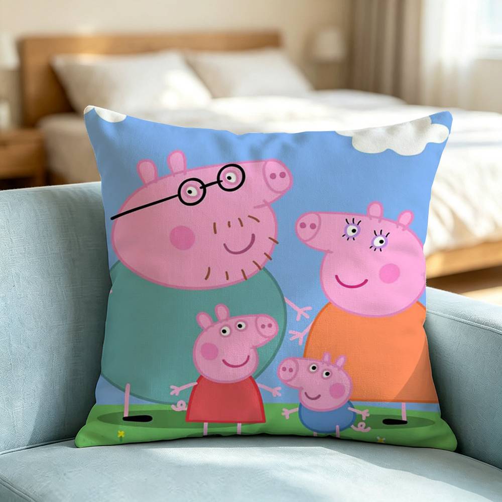 ペッパピッグ C-カートゥーン P-ピンク スクエア 両面プ - Home Textiles Inc のレビューと価格
