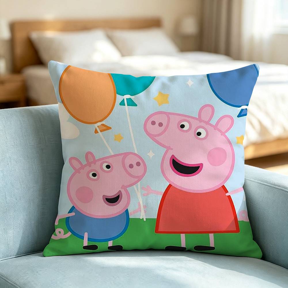 ペッパピッグ C-カートゥーン P-ピンク スクエア 両面プ - Home Textiles Inc のレビューと価格