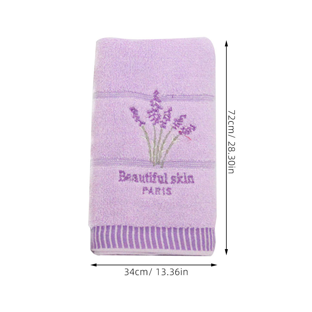 高級コットン素材を使用したラベンダー柄の刺繍入りバスタオル。 - Home Textiles Pakistan のレビューと価格