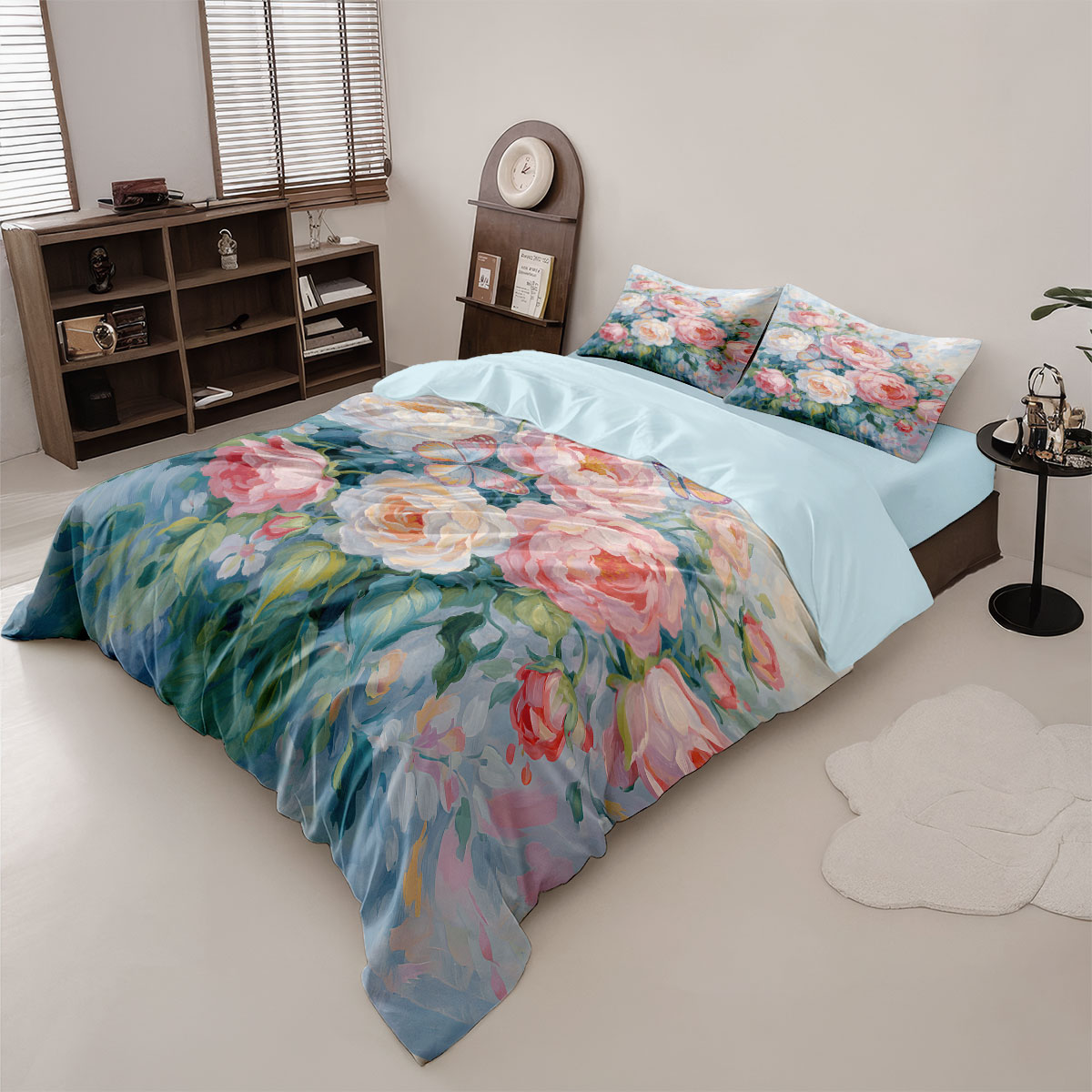 3ピース 春色の花柄プリント コアレス羽毛布団カバーセット、 - Home Textiles Bedding のレビューと価格