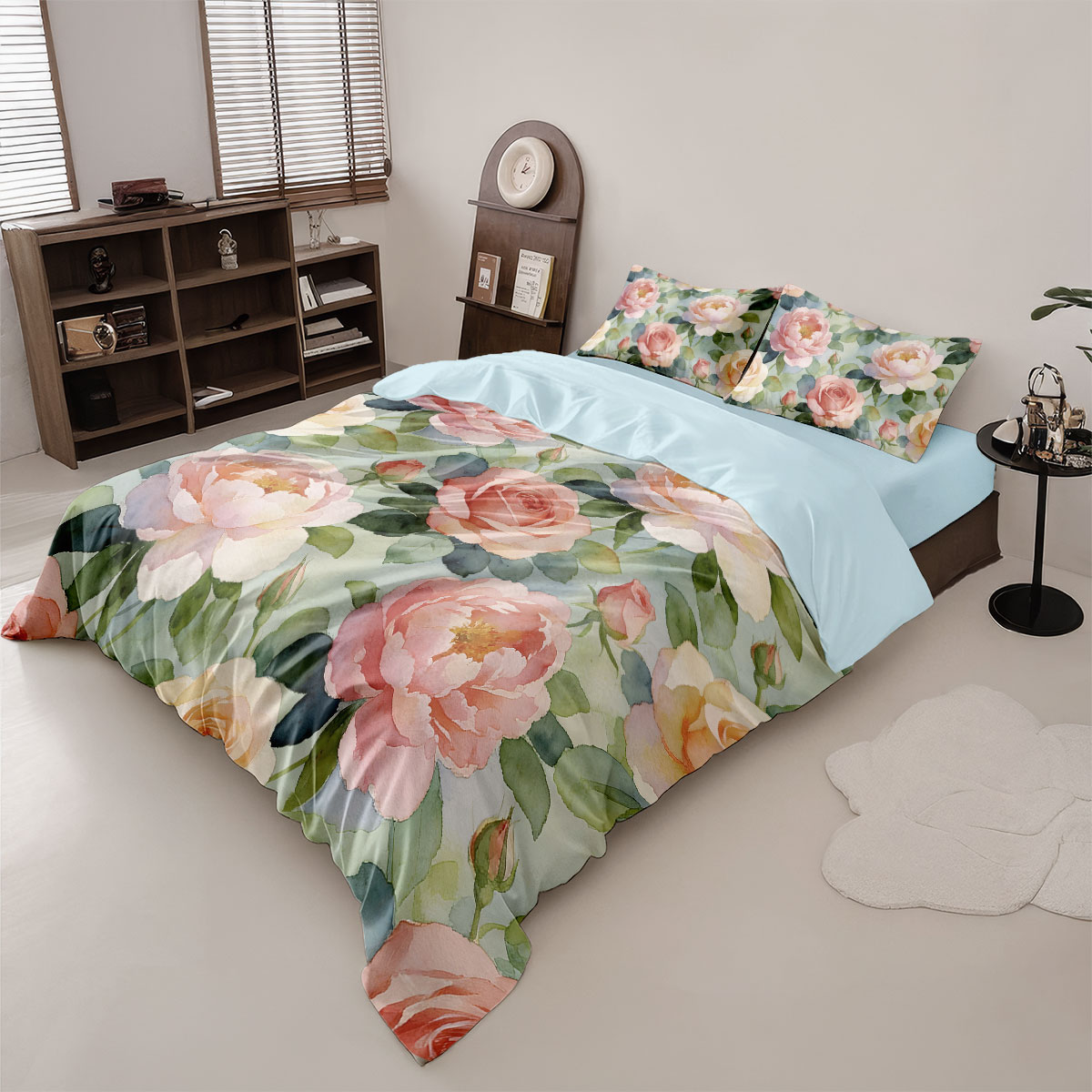 3ピース 春色の花柄プリント コアレス羽毛布団カバーセット、 - Home Textiles Bedding のレビューと価格