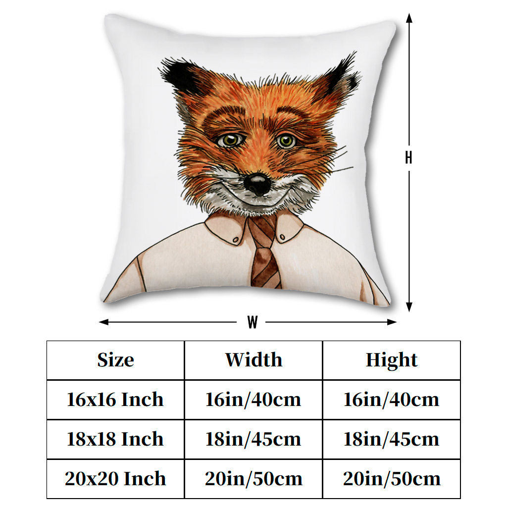 1pc ミスターフォックス枕カバー 秋の森のテーマ ポリエス - Pillow Insert 18X18 のレビューと価格